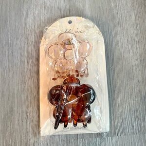 Ettika 2-Pack Flower Tan/Brown Neutral Tortoise Hair Claw Clips Spring Floral